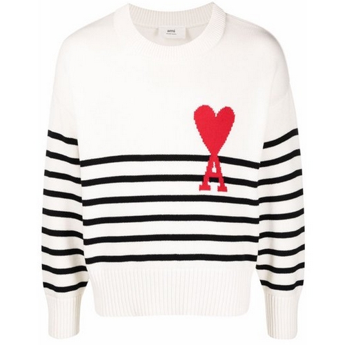 AMI 빅하트 울 니트 E22UKS004 016 (968, 화이트)_이미지