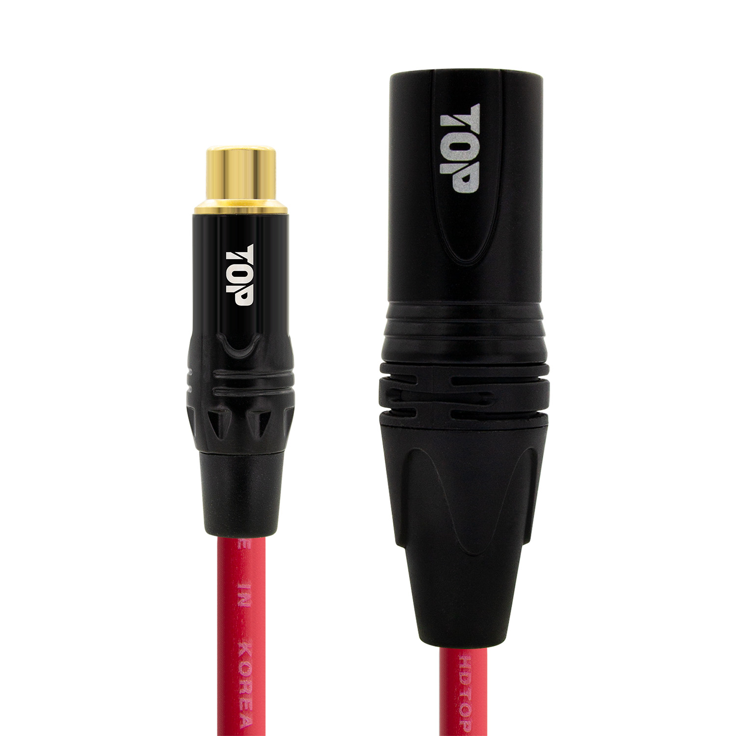 탑라인에이치디 HDTOP RCA 암 to XLR 수 케이블 블랙레드 (30m, HT-TP5945)_이미지