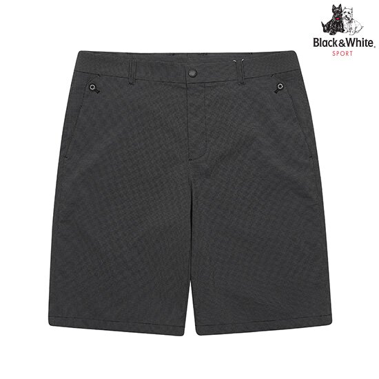 블랙앤화이트 잔패턴 하프 팬츠 5714GZWN