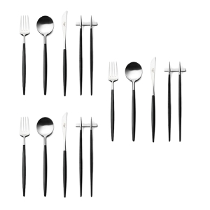 큐티폴 고아 블랙실버 4종 디너 커트러리세트 (4인)