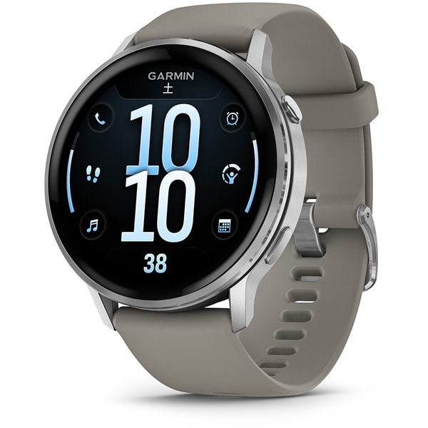 가민 Venu 4 베뉴 445mm Silver Gray 실리콘 밴드 심전도 ECG앱 Suica GPS 스마트워치 010-0301.._이미지