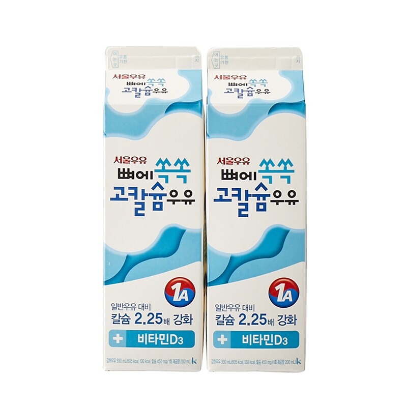  서울우유 뼈에 쏙쏙 고칼슘 우유 930ml [2개]