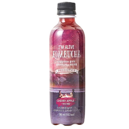 프레시코 아임얼라이브 유기농 콤부차 프리바이오틱스 체리애플 360ml (1개)