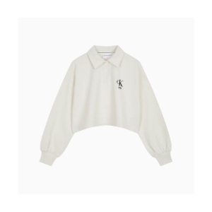 캘빈클라인 캘빈클라인진 여 화이트 바시티 넥 풀오버 스웻셔츠 J222301 YBI3568493