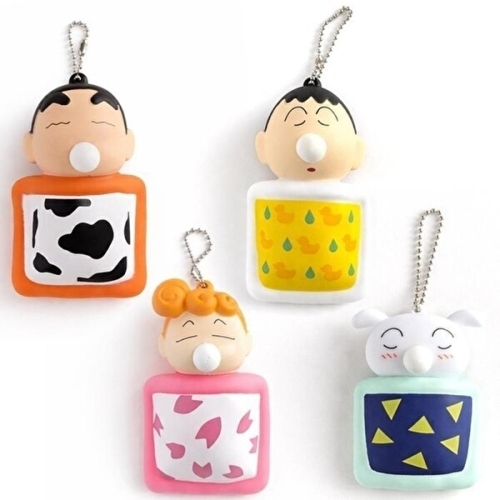 크레용 신짱 낮잠 말랑이 스퀴시 주물럭 2탄 키링 4개 47514026