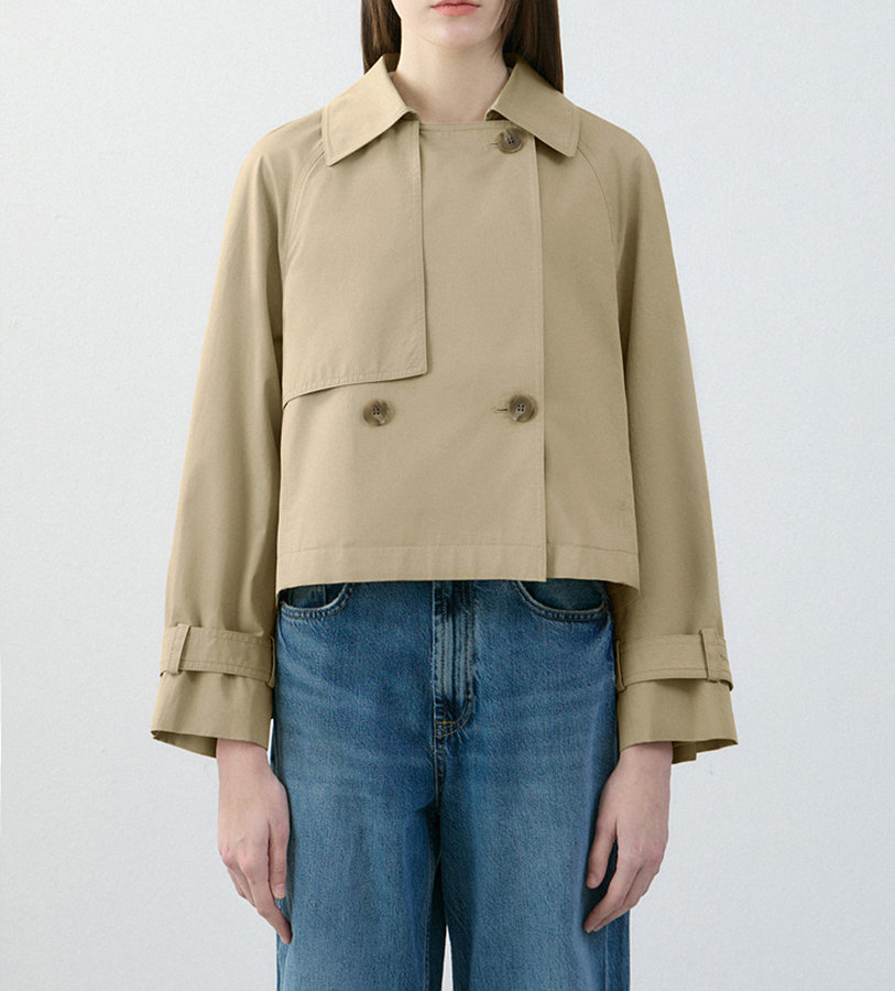 리스트 크롭 플랩 트렌치 코트 TWWBYO50020