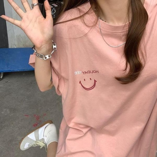 스마일로고 심플오버핏 티셔츠 빅사이즈 박스티 레깅스코 S32195342