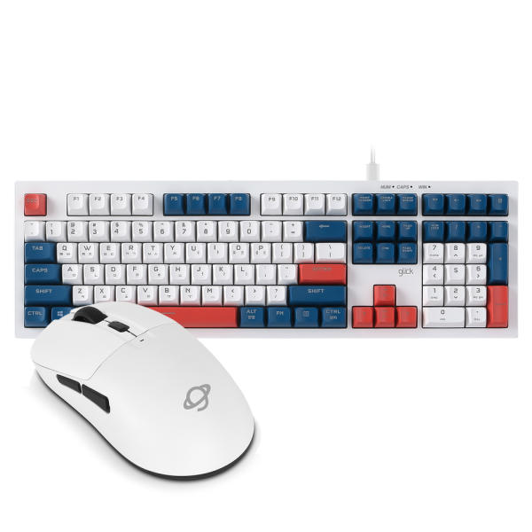 지클릭커 OPK50 사일런스 M RGB + OP100 화이트 키보드 유무선 마우스 세트 (Gundam, CR1)