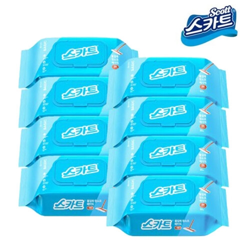 유한킴벌리 스카트 물걸레 청소포 베이직 대형 30매 (8개)_이미지