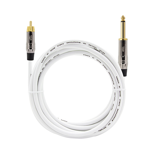 탑라인에이치디 HDTOP RCA to 5.5mm 모노 MM <b>메탈</b>화이트 케이블