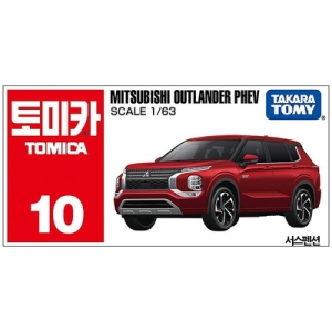 타카라토미 토미카 10 미츠비시 아웃랜더 PHEV 레드 다이캐스트 미니카 피규어 자동차 장난감_이미지