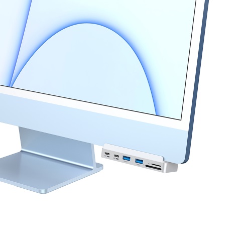 위즈플랫 iHUB WIZ-UC70IMAC 클램프 허브 (7포트/듀얼 Type C)_이미지