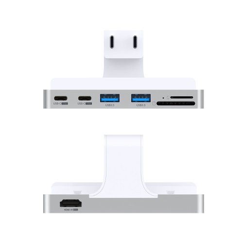 위즈플랫 iHUB WIZ-UC70IMAC 클램프 허브 (7포트/듀얼 Type C)_이미지