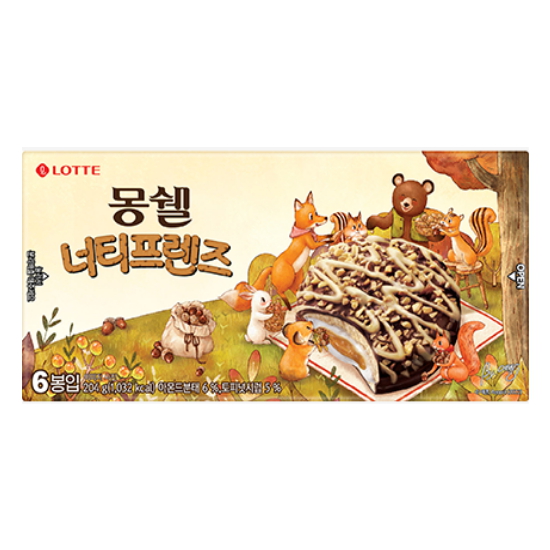 롯데웰푸드 몽쉘 너티프렌즈 6개입 204g (4개)
