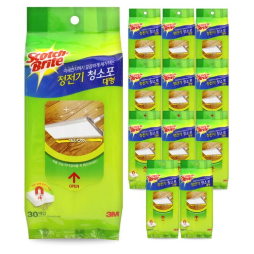 3M 스카치브라이트 재활용 정전기 청소포 대형 30매