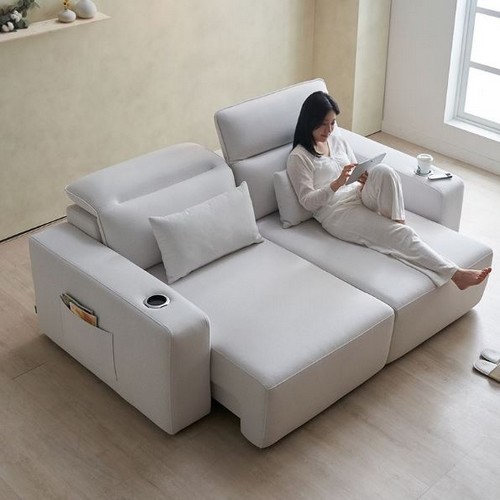 에보니아  루체 모션 슬라이딩 확장형 패브릭 소파 3인용