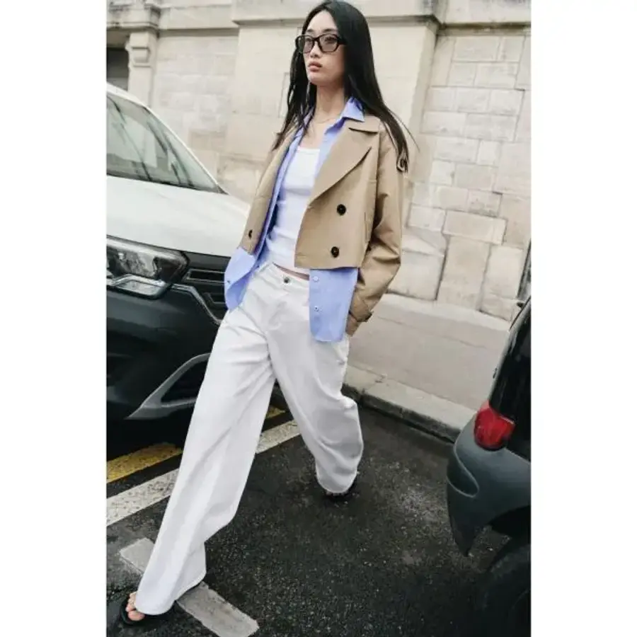 국내 여성 JEANS Z1975 LOOSE WIDE LEG TIRO MEDIO 화이트 457917