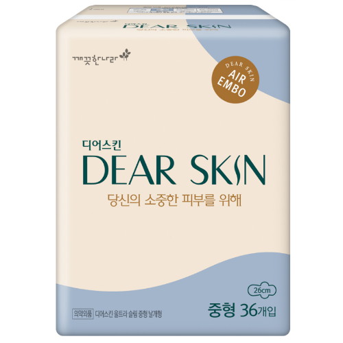  디어스킨 에어엠보 울트라슬림 날개 중형 36개 [1팩(36개)]