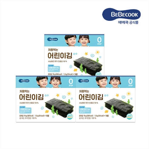 베베쿡 처음먹는 어린이김 순수 15g (30개)_이미지