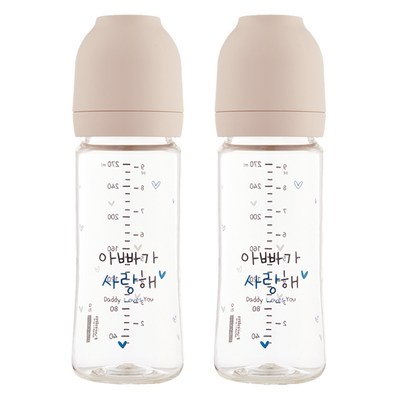 해님 낫싱 PA 젖병 270ml (노꼭지) (2개)_이미지