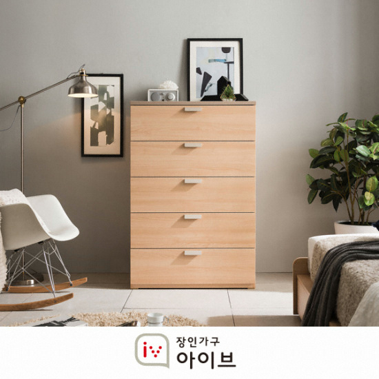 장인가구 아이브 노트 5단 서랍장 800_이미지