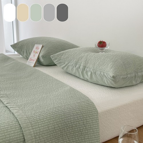 밍밍밍 60수 순면 피그먼트 줄누빔 이불 겸 패드 (슈퍼싱글 SS)_이미지