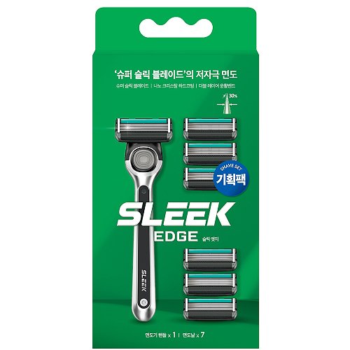 도루코 슬릭 엣지 + 면도날 (면도기1개+날6개)_이미지