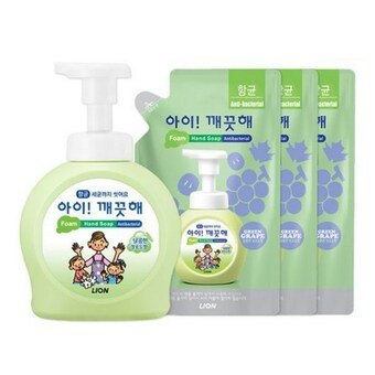 <b>아이</b><b>깨끗해</b> 폼 핸드솝 청포도향 490ml+리필 450ml