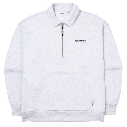 휠라 카라 반 집업 FS2POE3601X (WTM, 화이트멜란지)_이미지