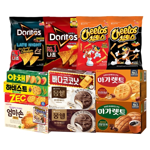 과자 몽쉘 도리토스 치토스 빠다코코낫 등 13종 8개 골라담기