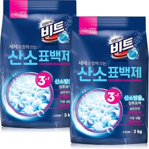 라이온코리아 비트 O2 산소표백제 리필 3kg (2개)