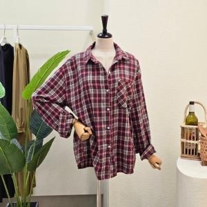 포커스 FW4J3BL31091 빈티지 체크 루즈핏 셔츠