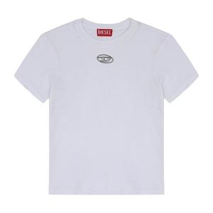 A16841 0CLBR 100 T-REGS-OD-Q1 컷아웃 메탈릭 로고 여성 반팔티