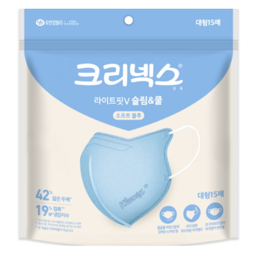 라이트핏V 슬림 앤 쿨 대형 소프트블루 15매입