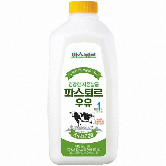 롯데푸드 파스퇴르 저지방 고칼슘 우유 1.8L (1개)_이미지