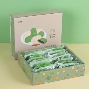 마을기업싸리재 선물용 통팥앙금 현미 쑥떡 60g 14봉지_이미지