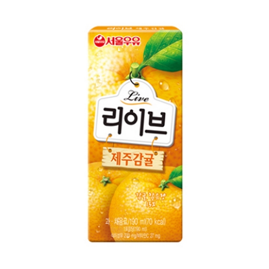 서울우유 리이브 제주감귤 190ml (96개)