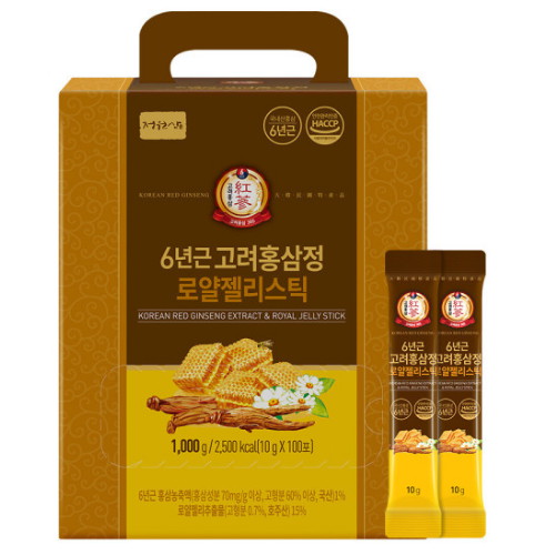6년근 고려홍삼정 로얄젤리스틱 10g 100포