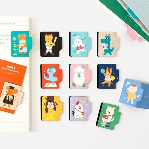 북프렌즈 12가지 동물 인덱스 마그네틱 북마크 양_이미지