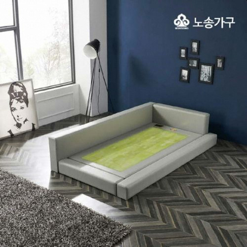 노송가구 이지케어 그린 가드형 저상형 흙침대 S (흙)