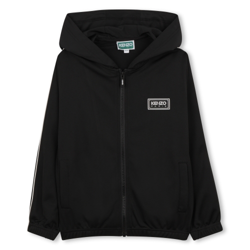 겐조키즈 ESSEN PREM 블랙 로고 후드 트랙 재킷 Z265AFG811