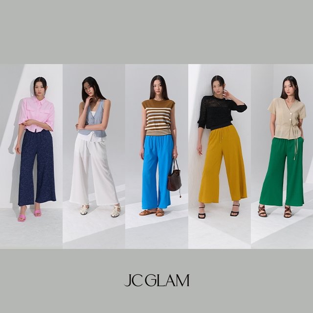 JC글램 여성 시어서커 웨이브 팬츠 5종_이미지