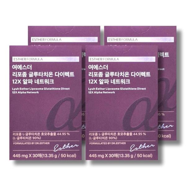 에스더포뮬러 여에스더 리포좀 글루타치온 다이렉트 12X 알파 네트워크 30매 (4개)_이미지