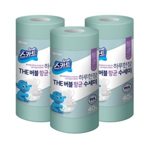 유한킴벌리 스카트 하루한장 THE 버블 수세미 40매 (3개(120매))_이미지