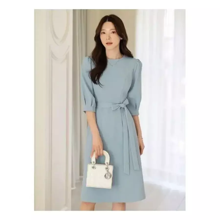 XXL까지 블레오 핀턱 셔링 허리끈 원피스 하객룩 오피스룩 모임룩 격식룩 빅사이즈 3522505