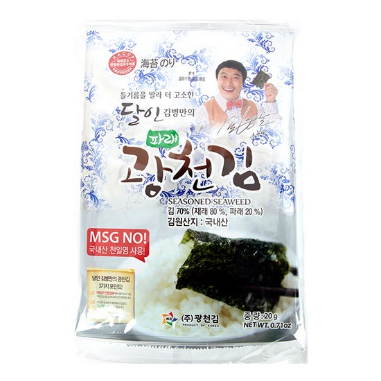 광천김 달인 김병만의 파래 광천김 20g (10개)_이미지