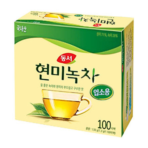 동서식품 현미녹차 업소용 티백 1.3g 100티백 (1개)