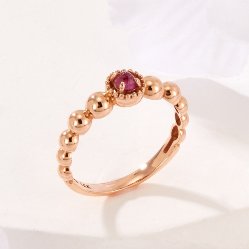 비앤비골드 14K 원형 루비 로렛트 버블볼 반지 SRS41890