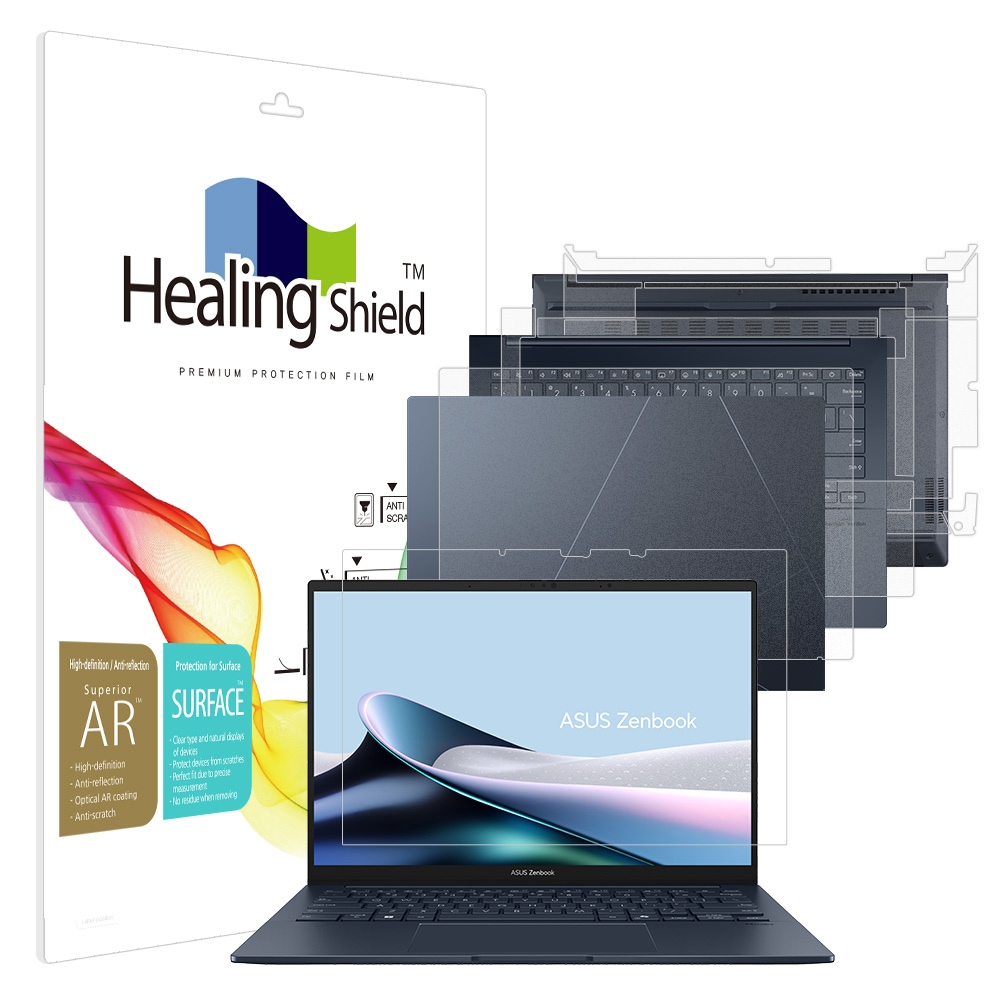 폰트리 힐링쉴드 ASUS 젠북 14 OLED UX3405CA 고화질 AR (액정보호필름 + 외부보호필름 3종 세트)_이미지