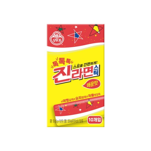 오뚜기 톡톡톡 진라면 스틱 매운맛 50g(5gx10입)이미지입니다. 누르면 해당 게시물로 새창이동합니다.